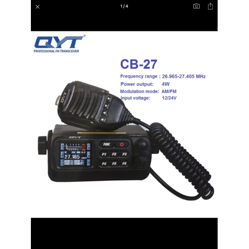 QYT CB-27 CB無線機 4W AM/FM 12/24V QYT CB-27 AM FM Shortware Citizen Band Multi-Norms Mobile